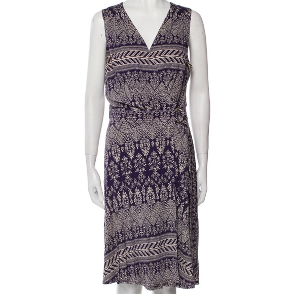 Tory Burch Silk Bend Floral Print Wrap Surplice Dress - Picture 4 of 13